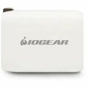 IOGEAR GearPower Dual USB-C 65W GaN Charger - 65 W - 6 ft Cable - 20 V DC Output - 3.25 A - 1