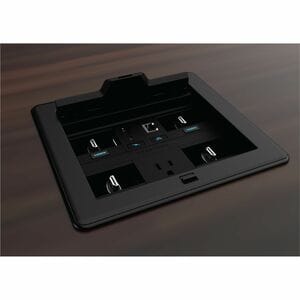 Crestron FlipTop FT2-700-MECH-PTL-B Cable Organizer - Black - Pass-Through Lid - Metal