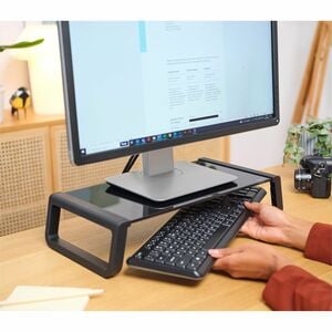 Trust Monta Monitor Stand - 10 kg Load Capacity - 9.8 cm Height x 41.5 cm Width x 22.5 cm Depth - Desk, Table - Tempered G