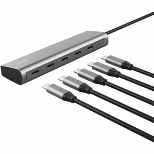 Trust Halyx USB Hub - USB 3.2 Gen 1 (3.1 Gen 1) Type-C - Silver - 5 Total USB Port(s) - PC, Mac, ChromeOS, iOS