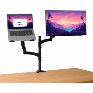 Trust Mara Clamp Mount for Notebook, Monitor - Black - Landscape/Portrait - Height Adjustable - 2 Display(s) Supported - 4
