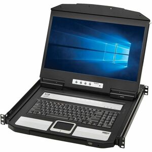 Tripp Lite series B021-SWHD-K LCD Rack Console KVM Switch - Metal, Plastic - Black - 1 Computer(s) - 47 cm (18.5") LCD - F