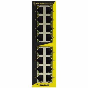 Brainboxes SW-7016 Ethernet Switch - 16 Ports - Fast Ethernet - 10/100Base-T - 3.80 W Power Consumption - Twisted Pair - D