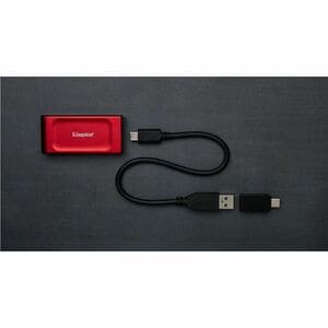Kingston XS1000 2 TB Portable Solid State Drive - External - Red - Storage System Device Supported - USB 3.2 (Gen 2) - 105