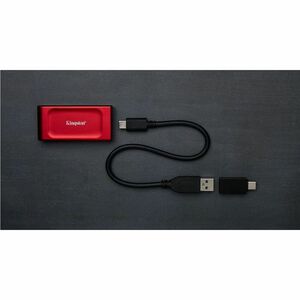 Kingston XS1000 2 TB Portable Solid State Drive - External - Red - Storage System Device Supported - USB 3.2 (Gen 2) - 105