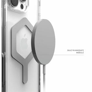 Urban Armor Gear Plyo Case for Apple iPhone 16 Pro Max Smartphone - Ice/Silver - Yellowing Resistant, Shock Absorbing, Dro