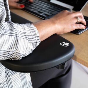 Bracciolo R-Go, ergonomico, simmetrico, con taglio per gli addominali, in schiuma morbida, nero