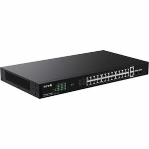 Tenda TEG1128P-24-250W Ethernet Switch - 26 Ports - Gigabit Ethernet - 10/100/1000Base-T, 100/1000Base-X - 2 Layer Support