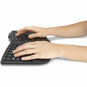 Kensington Pro Fit Ergo KM675 EQ Wireless Desktop Set - USB Type A Wireless Bluetooth/RF 2.40 GHz Keyboard - Black - USB T