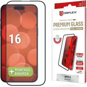 Displex Premium Glass 10H Hartglas Displayschutz für Apple iPhone 16 - Transparent - 1 - für OLED iPhone 16 - Resistent ge