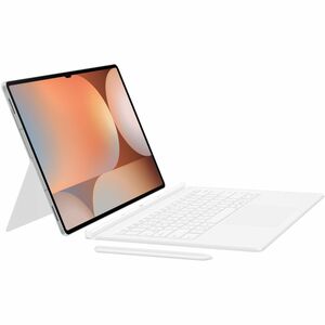Samsung Book Cover Tastatur/Cover (Buchfalz) Samsung Galaxy Tab S9 Ultra Tablet - Weiß - 327 mm Höhe x 216,5 mm Breite x 1