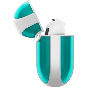 Spigen Classic C1 Charging Case Apple AirPods 4 - Bondi Blue - Polycarbonate Body - Carabiner Clip - 50.3 mm Height x 63 m