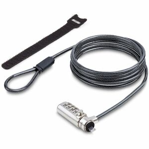 StarTech.com Slim Lock Nano Slot Compatible, 6.6ft (2m) Combination Locking Cable, Desk Anti-Theft Security For Laptop/Not