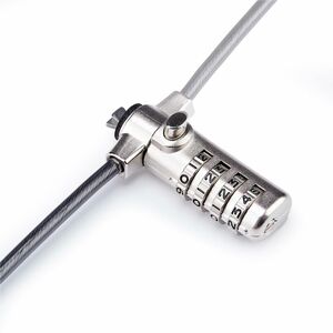 StarTech.com Slim Lock Noble Wedge® Slot Compatible, 6.6ft (2m) Combination Locking Cable, Desk Anti-Theft Security For La