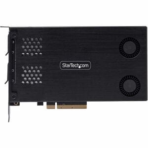 StarTech.com Dual-Bay M.2 NVMe SSD to PCIe x8 Removable Mobile Rack; Bifurcation Required; Tool-less Installation, PCIe Ho