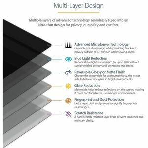 StarTech.com Plastic Anti-glare Privacy Screen Filter - Transparent - 1 Each - TAA Compliant - For 33 cm (13") Widescreen 