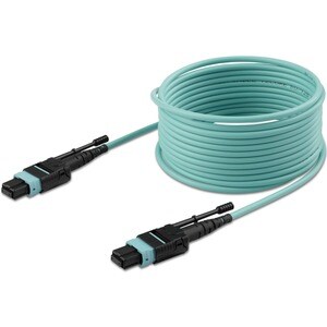 3m (10ft) MTP(F)/PC to MTP(F)/PC OM3 Multimode Fiber Optic Cable 12F Type-A OFNP 50/125um LOMMF 40G Networks Low Insertion
