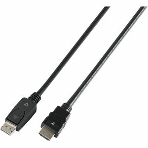 V7 V7DP14HDMI21-3M-BLK 3.05 m DisplayPort/HDMI Cabo A/V - Cable for Dispositivo áudio/vídeo, Computador, Monitor, Projetor