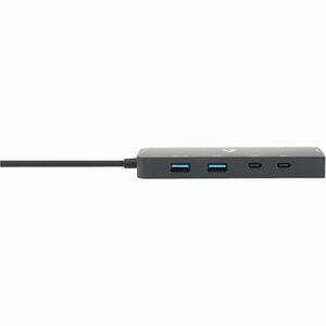 V7 V7UCRJ25GHUB-BLK Hub USB/Ethernet Combo - 10 GB/s - Preto - 3 Total USB Port(s)