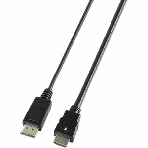 V7 V7DP14HDMI21-2M-BLK 2.01 m DisplayPort/HDMI Cabo A/V - Cable for Dispositivo áudio/vídeo, Computador, Monitor, Projetor