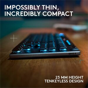 Logitech G915 X LIGHTSPEED TKL Low-Profile Wireless Gaming Keyboard, Double-Shot PBT Keycaps, Fully Programmable Keys, RGB