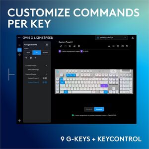 Logitech G915 X LIGHTSPEED Low-Profile Wireless Gaming Keyboard, Double-Shot PBT Keycaps, Fully Programmable Keys, RGB Bac