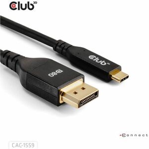 Club 3D USB Type-C to DisplayPort DP80 Bidirectional Vesa Certified Cable 1m/ 3.28 ft - 3.28 ft DisplayPort/USB-C A/V Cabl