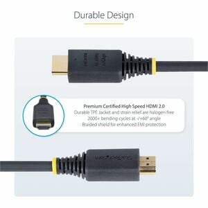 StarTech.com 1.6ft (50cm) Premium Certified High Speed HDMI Cable, 4K 60Hz/1440p 144Hz, 18Gbps, UHD HDMI 2.0 Cord, TPE Jac
