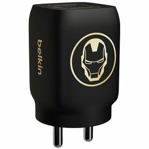 Belkin X Marvel, Ironman Edition, 65W Gan Dual USB-C Pd 3.0 Fast Charger with Pps Technology, Compact Size for Type-C Supp