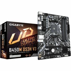 Gigabyte Ultra Durable B450M DS3H V3 Gaming Desktop Motherboard - AMD B450 Chipset - Socket AM4 - Micro ATX - Ryzen 5, Ryz