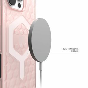 Urban Armor Gear Essential Armor Case for Apple iPhone 16 Pro Smartphone - Hexagonal Pattern - Rose - Shock Absorbing, Dro