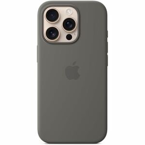 Apple Hülle für Apple iPhone 16 Pro Smartphone - Grau - Seidig, Softtouch - Kratzfest, Sturzsicher - Silikon, MicroFiber -