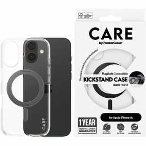 CARE Case for Apple iPhone 16 Smartphone - Transparent, Black - Drop Resistant, Yellowing Resistant, Scratch Resistant, Sh