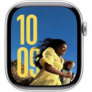 Apple Watch Series 10 Smart Watch - 42 mm Case Height - 36 mm Case Width - Silver Case Color - Denim Band Color - Aluminiu