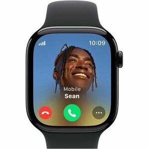 Apple Watch Series 10 Smart Watch - 46 mm Case Height - 39 mm Case Width - Jet Black Case Color - Black Band Color - Alumi
