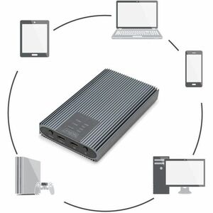 Digitus DA-71559 Laufwerksgehäuse PCI Express NVMe, M.2 - USB 3.2 (Gen 2x2) Typ C Host Interface Extern - Grau - 2 x SSD u