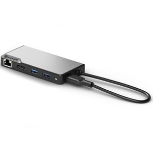 Alogic Fusion ALPHA USB-Typ C Docking Station - Grau - 4K - 3840 x 2160 - 3 x USB-Anschlüsse - 2 x USB 3.0 - USB Typ-A - U