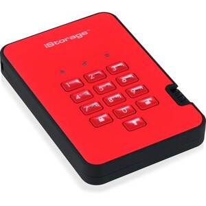 SSD Portable iStorage diskAshur2 - Externe - 512 Go - Rouge Ardent - Conforme aux normes TAA - Client Léger Appareil compa