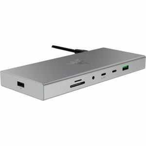 Station d'accueil Razer USB Type C - Lecteur de carte mémoire - SD, microSD - Mercure, Aluminium - 2 Écrans supportées - 4
