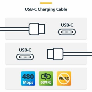 StarTech.com 2 m USB-C Data Transfer Cable - 1 - Cable for Computer, USB Device, Wall Charger, Power Bank, Workstation, Mo