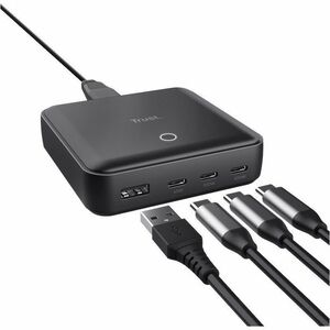 Trust Maxo 100 W AC Adapter - Universal Adapter - 1 USB - 3 USB Type-C - For Notebook, Tablet PC, Smartphone - 1.20 m Cabl