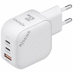CHARGER GAN 65W 2XUSB-C PD3.0 QC4.0 1XUSB-A QC3.0 WHITE