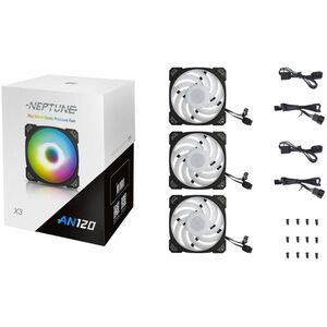 In Win Neptune AN120 Cooling Fan - PC, Case - 120 mm Maximum Fan Diameter - 3 x Fan(s) - 102.11m³/h Maximum Airflow - 2200