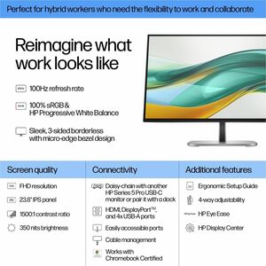 HP 524pf 24" Class Full HD LED Monitor - 16:9 - Black - 60.5 cm (23.8") Viewable - In-plane Switching (IPS) Technology - L