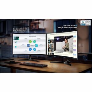 Samsung Essential S3 S27D366GAU 27 Zoll Class Full HD Gekrümmter Bildschirm LED-Monitor - 16:9 Format - Schwarz - 68,6 cm 