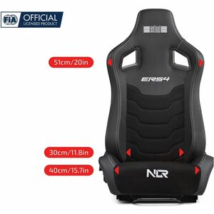 Next Level Racing ERS4 Elite Reclining Seat - Fédération Internationale de l'Automobile (FIA) - PU Leather, Suede
