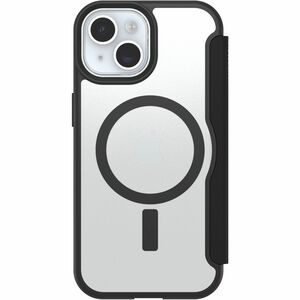 Sacoche de transport OtterBox React - Folio Style Apple iPhone 13, iPhone 14, iPhone 15 Smartphone - Black Crystal (Transp