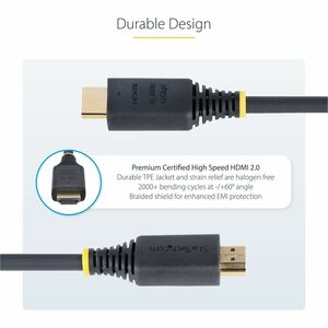 StarTech 12ft (3.6m) Premium Certified High Speed HDMI Cable, 4K 60Hz/1440p 144Hz, 18Gbps, UHD HDMI 2.0 Cord, TPE Jacket -