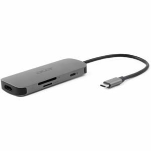 Acer USB-Typ C Docking Station - Ladefunktion - Speicherkartenleser - SD, microSD - Silber - Tragbar - 4K @ 60Hz, 4K - 384