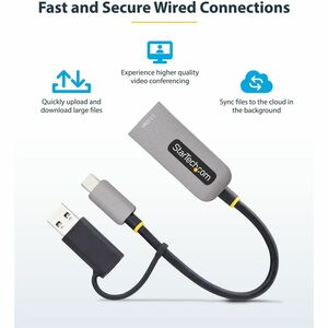 StarTech.com 2.5Gigabit Ethernet Adapter for Notebook, Desktop Computer, Tablet - 2.5GBase-T - Desktop - Space Gray - USB 